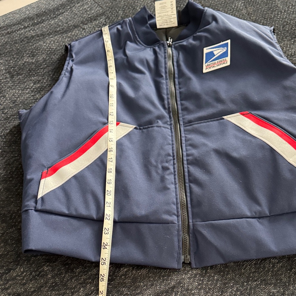 Unisex USPS Blue Vest with Red and White Accents - Picture 2 of 8